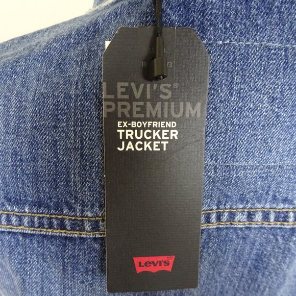 Levi's Denim Jean Jacket Size M Ex-Boyfriend Trucker - Picture 7 of 8